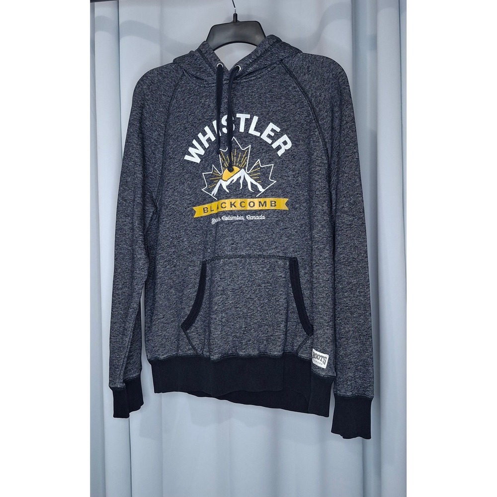 Roots Canada Whistler Blackcomb Hoodie Charcoal Grey Graphic Sweatshirt Small - Picture 3 of 14